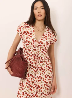 New Cherry Print Midi Dress Summer Dresses|Midi Dresses
