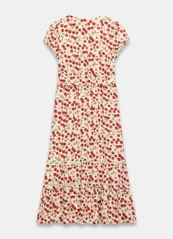New Cherry Print Midi Dress Summer Dresses|Midi Dresses