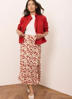 Hot Cherry Print Skirt Midi Skirts|Skirts