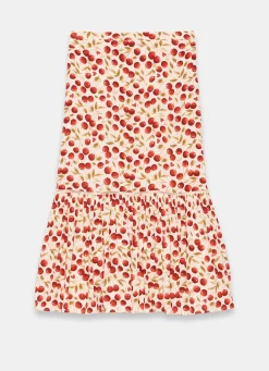 Hot Cherry Print Skirt Midi Skirts|Skirts