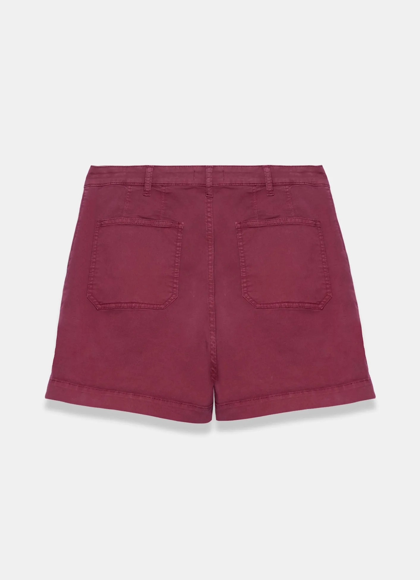 Hot Red Cotton Blend Pleated Chino Shorts Shorts|Trousers