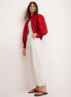 Discount Cotton Blend Puff Sleeve Jacket Jackets