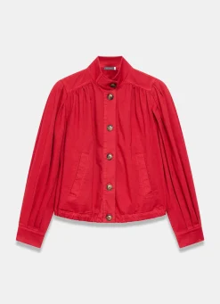 Discount Cotton Blend Puff Sleeve Jacket Jackets