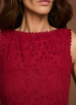 Outlet Cotton Broderie Midi Dress Summer Dresses|Midi Dresses