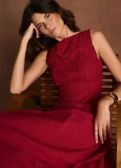 Outlet Cotton Broderie Midi Dress Summer Dresses|Midi Dresses
