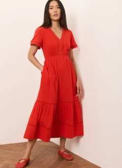 Best Cotton Cheesecloth Midi Dress Summer Dresses|Midi Dresses