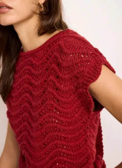 Embellished Crochet Knit Top Knitted Tops|Knitted Tops