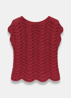 Embellished Crochet Knit Top Knitted Tops|Knitted Tops
