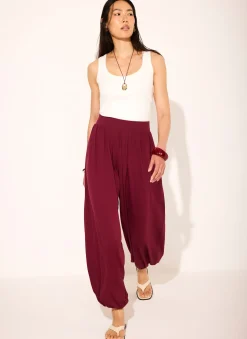 Outlet Red Jersey Balloon Trousers Trousers