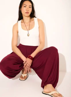 Outlet Red Jersey Balloon Trousers Trousers