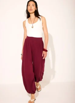 Outlet Red Jersey Balloon Trousers Trousers