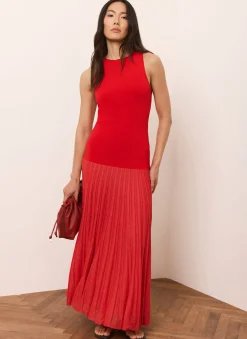 Hot Knit Pleated Maxi Dress Occasion Dresses|Occasion Dresses