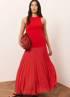Hot Knit Pleated Maxi Dress Occasion Dresses|Occasion Dresses