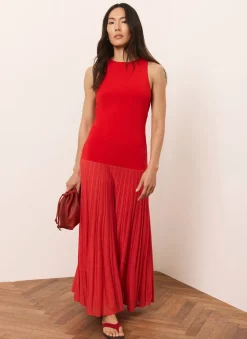 Hot Knit Pleated Maxi Dress Occasion Dresses|Occasion Dresses