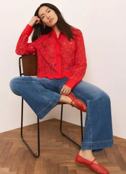 Online Lace Cropped Shirt Shirts & Blouses