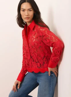 Online Lace Cropped Shirt Shirts & Blouses
