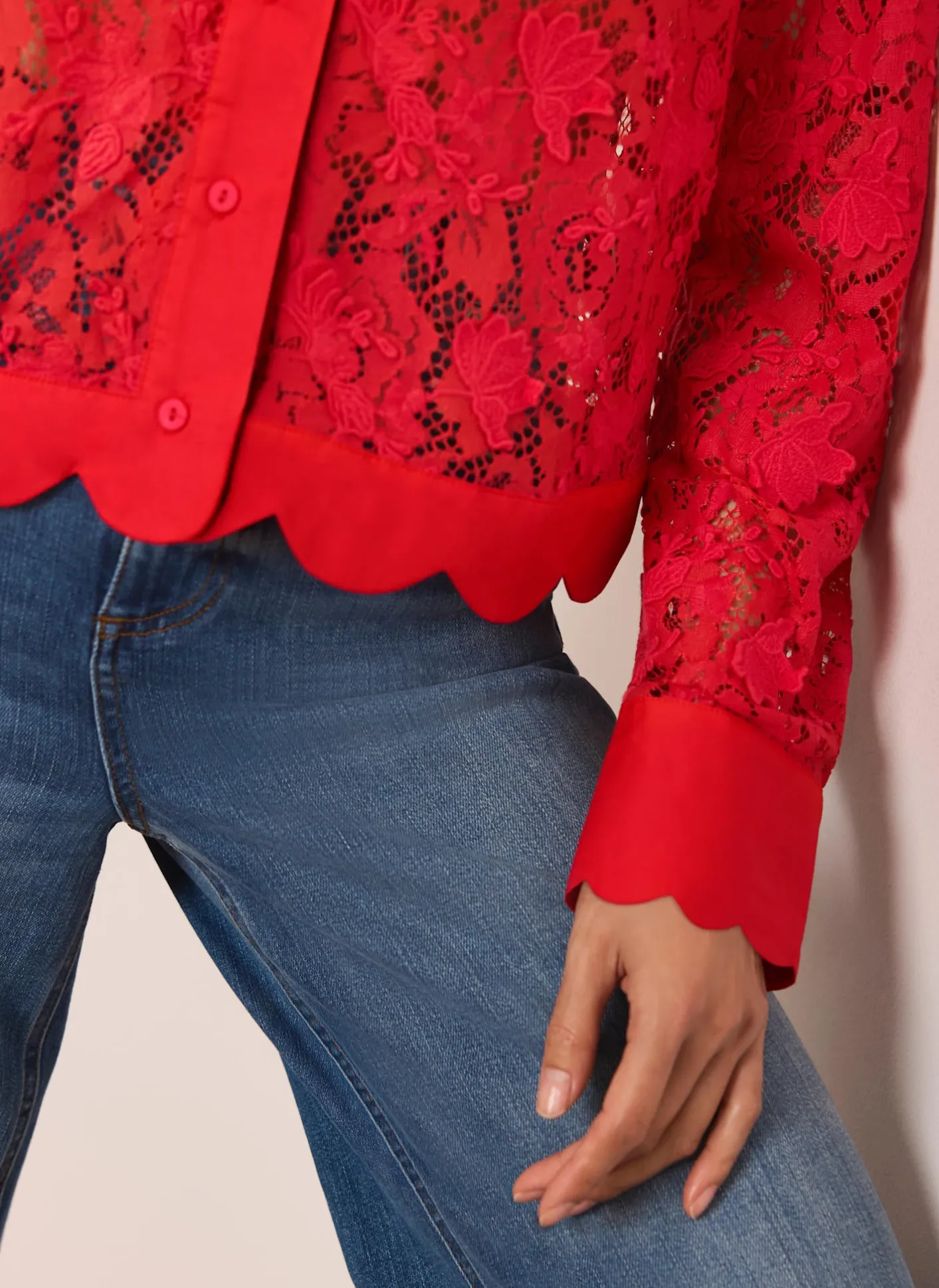 Online Lace Cropped Shirt Shirts & Blouses