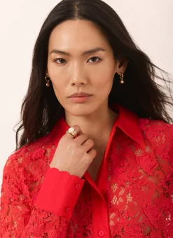 Online Lace Cropped Shirt Shirts & Blouses