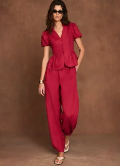 Clearance Linen Balloon Trousers Trousers