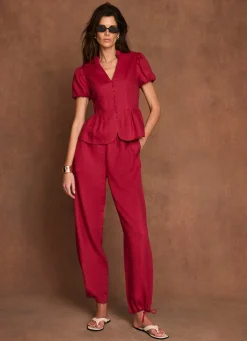 Clearance Linen Balloon Trousers Trousers