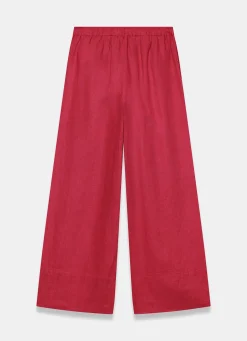 Sale Linen Drawstring Wide Leg Trousers Wide Leg Trousers|Trousers