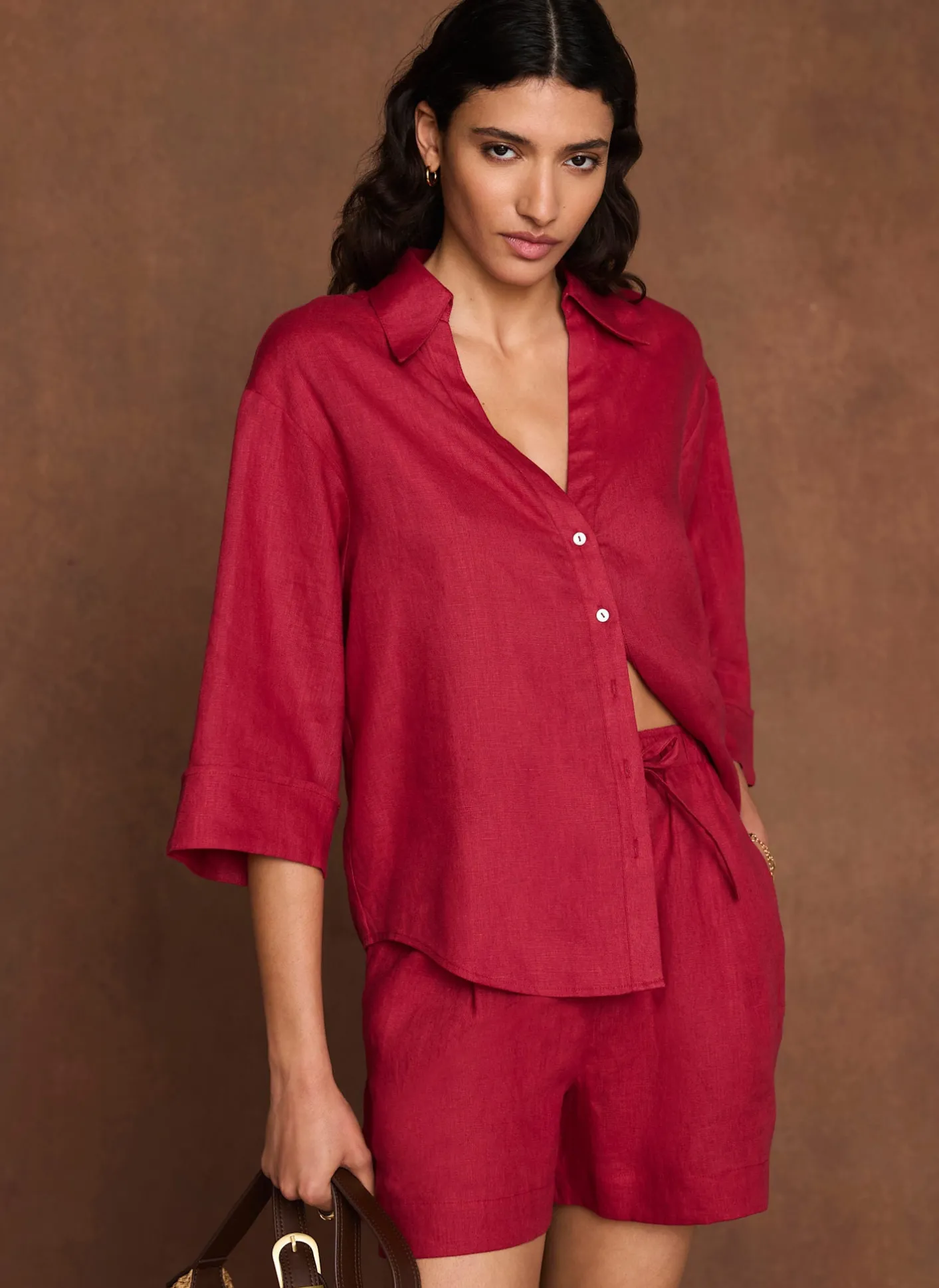 Outlet Linen Short Sleeve Resort Shirt Shirts & Blouses