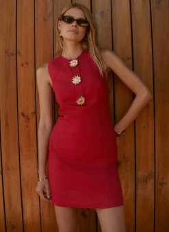 Sale Linen Sunray Button Mini Dress Summer Dresses|Mini Dresses