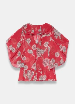 Discount Printed Ruffle Blouse All Tops|Tops