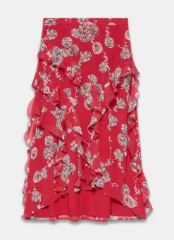Outlet Printed Ruffle Maxi Skirt Maxi Skirts|Skirts