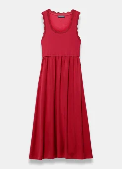 Outlet Scallop Trim Midi Dress Summer Dresses|Midi Dresses
