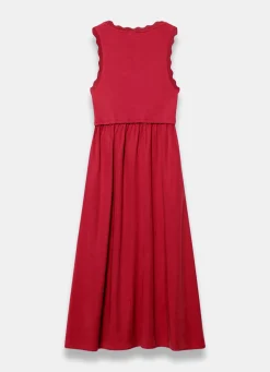Outlet Scallop Trim Midi Dress Summer Dresses|Midi Dresses