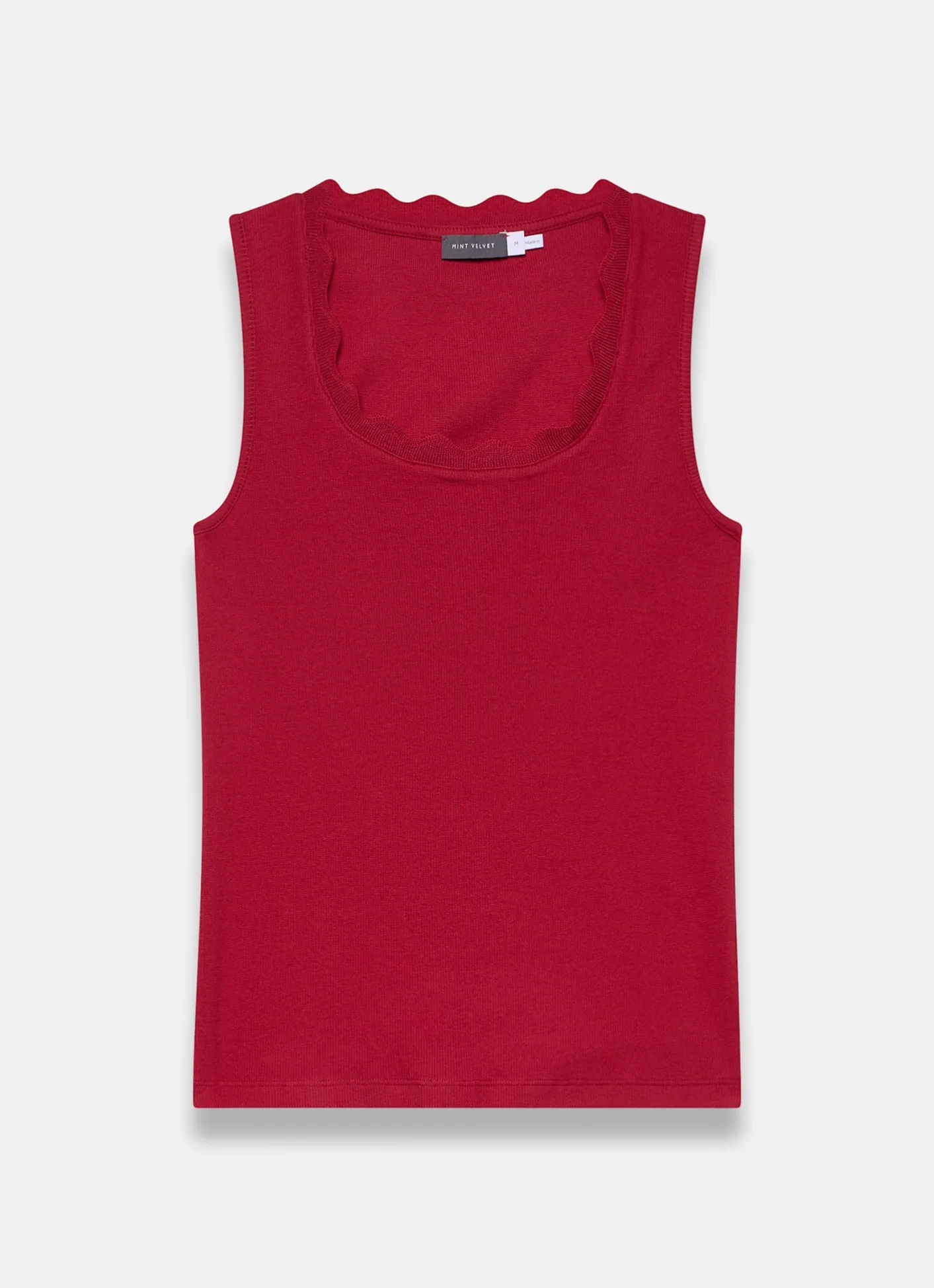 Clearance Scallop Trim Vest Top T-Shirts|T-Shirts