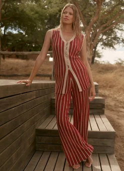 Discount Striped Knit Trousers Trousers