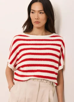 Clearance Striped Textu Knit Top Jumpers|Jumpers & Cardigans