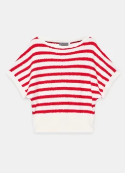 Clearance Striped Textu Knit Top Jumpers|Jumpers & Cardigans