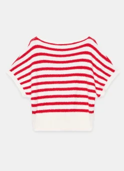 Clearance Striped Textu Knit Top Jumpers|Jumpers & Cardigans