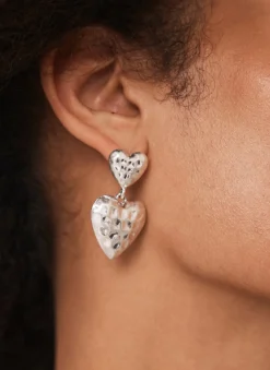 Best Tone Heart Drop Earrings Jewellery|Jewelry