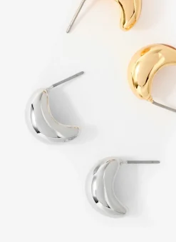 Online Tone Mini Curve Earrings Jewellery|Jewelry
