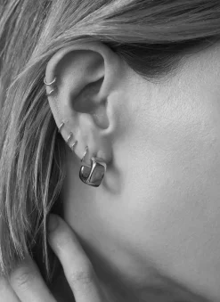Hot Tone Mini Rounded Square Hoop Earrings Jewellery|Jewelry