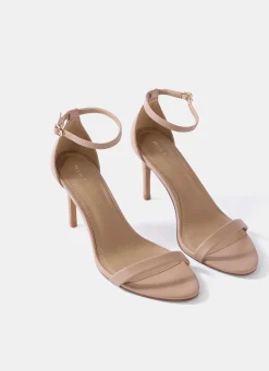 Online Skye Neutral Leather Strappy High Heels Heels|Heels