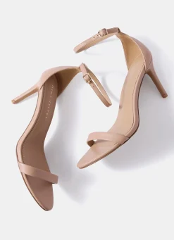 Online Skye Neutral Leather Strappy High Heels Heels|Heels