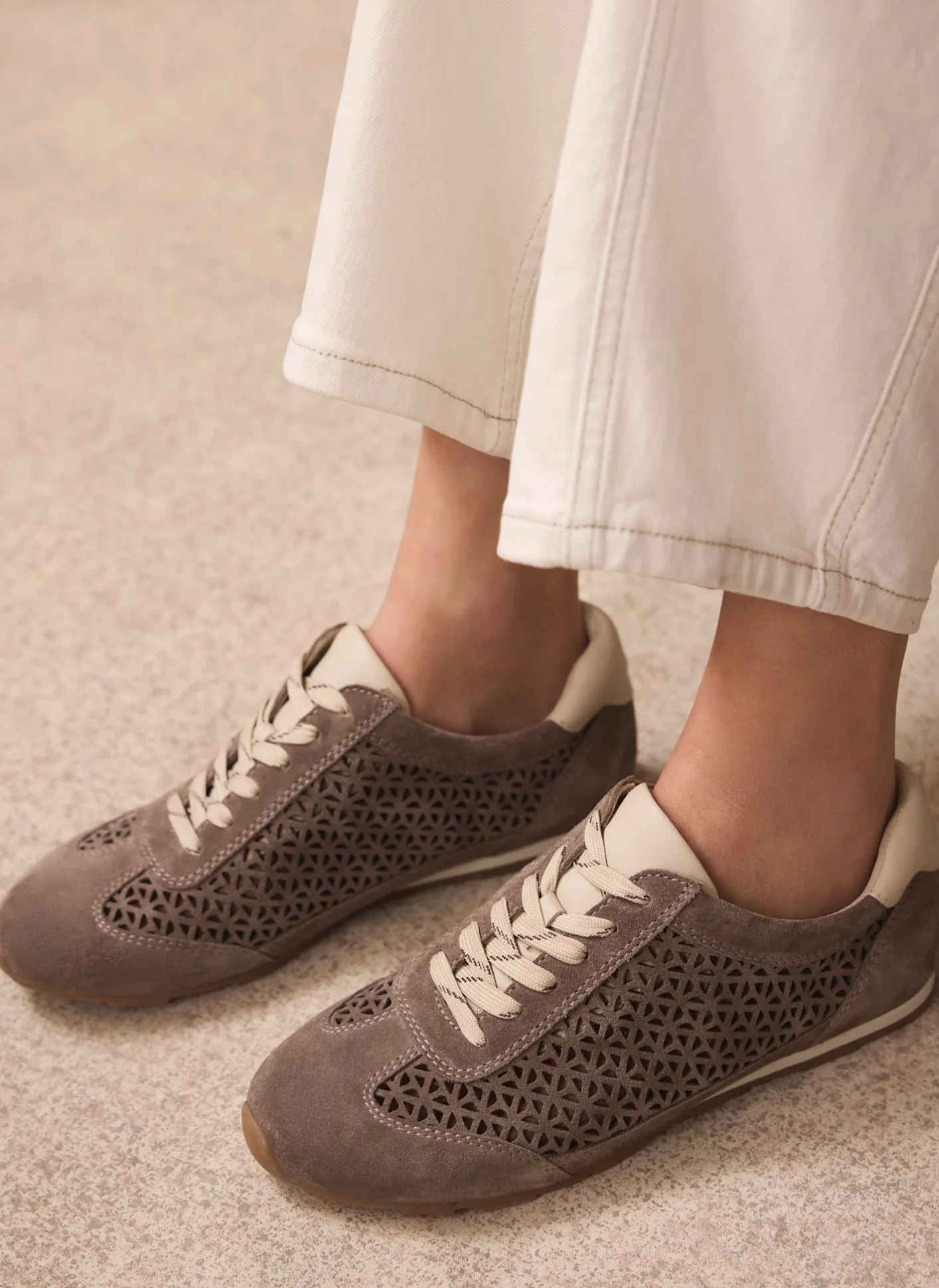 Sale Talia Suede Cut Detail Trainers Sneakers