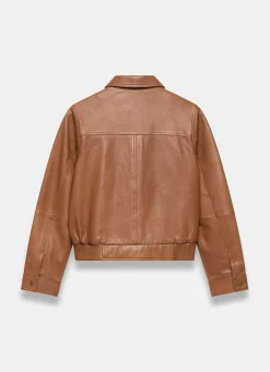 New Leather Collared Bomber Jacket Jackets|Leather & Suede Jackets