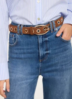 Online Suede Eyelet Belt Belts