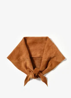 Hot Tan Suede Mini Triangle Neck Scarf Scarves