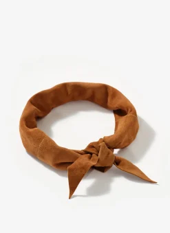 Hot Tan Suede Mini Triangle Neck Scarf Scarves