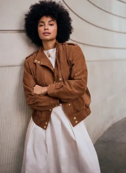 New Suede Pilot Bomber Jacket Jackets|Leather & Suede Jackets