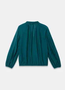 Sale Teal Whipstitch Detail Blouse Shirts & Blouses