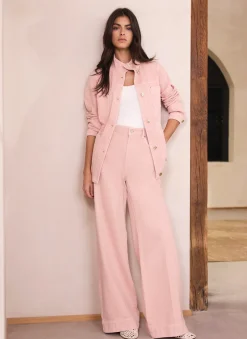 Sale Washed Pink Wide Jeans Wide Leg Jeans