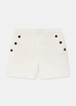 Discount White Button Front Chino Shorts Shorts|Trousers